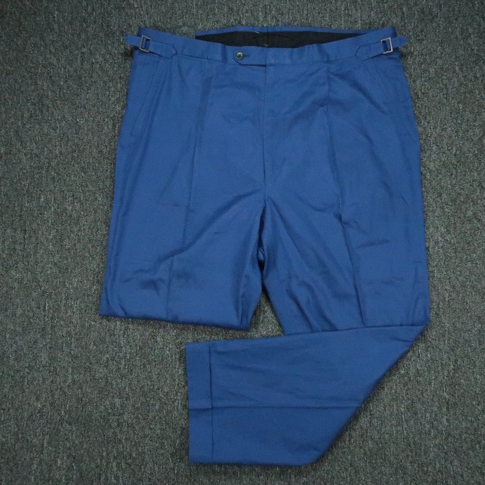 Ermenegildo Zegna Pants Men 40x30 Blue Milano Si Misura Pleated Trouser Straight